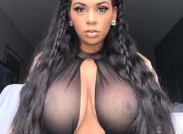 EBONY STUNNER with wonderful face and BIG NATURAL BOOBS