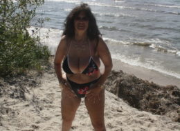Hot Busty Beach Mature In String Beer Bikini