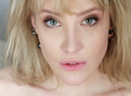 Limona big boobs girl in sexy pink latex dress