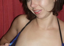 Teen Laura smokes after a little strip